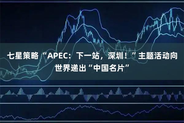 七星策略 “APEC：下一站，深圳！”主题活动向世界递出“中国名片”