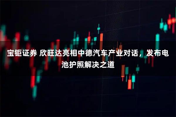宝钜证券 欣旺达亮相中德汽车产业对话，发布电池护照解决之道