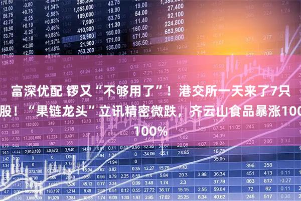 富深优配 锣又“不够用了”！港交所一天来了7只新股！“果链龙头”立讯精密微跌，齐云山食品暴涨100%